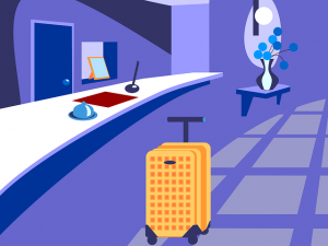 Making up situational dialogue~ “Receptionist and customer “